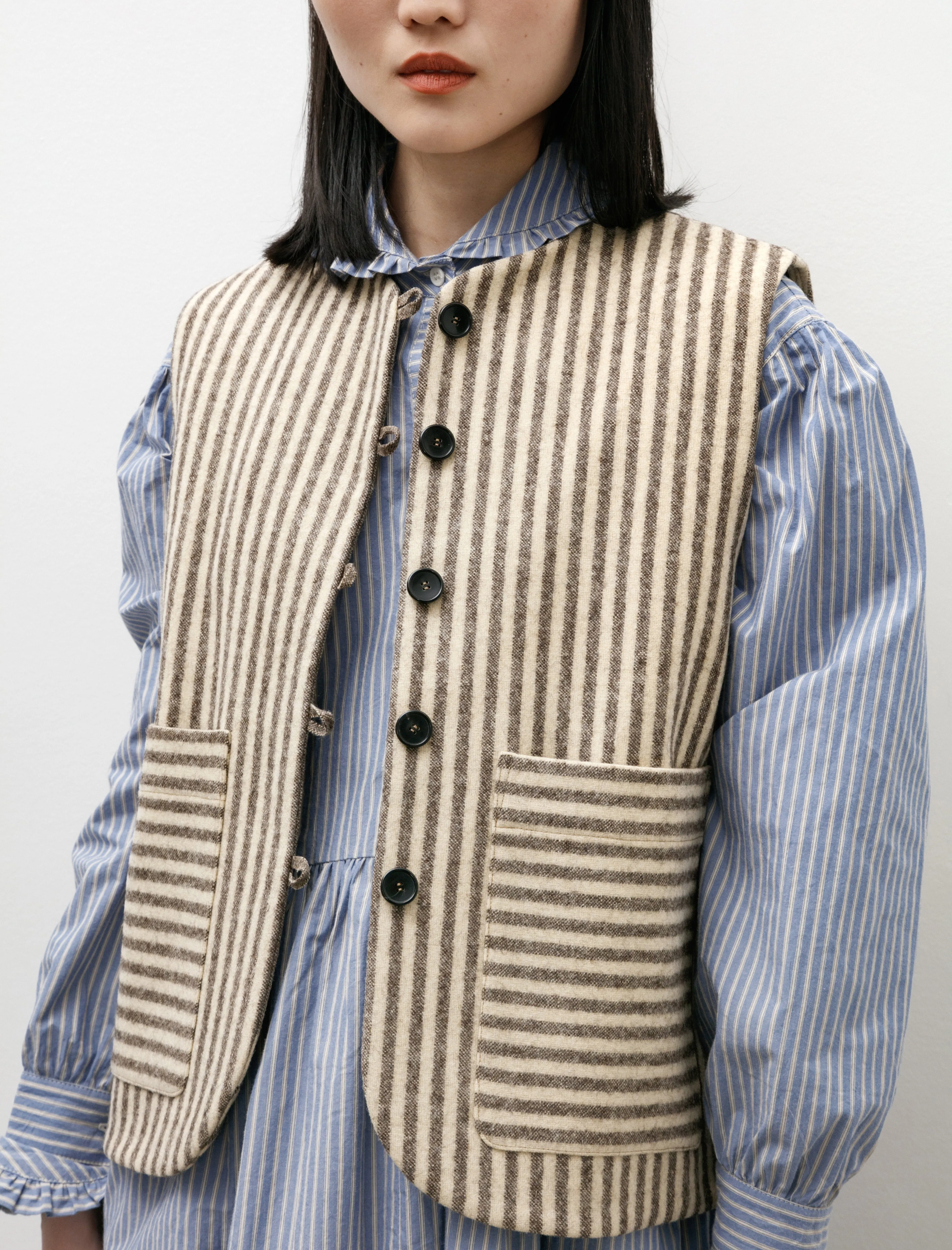 Portugese Striped Wool Imogen Vest