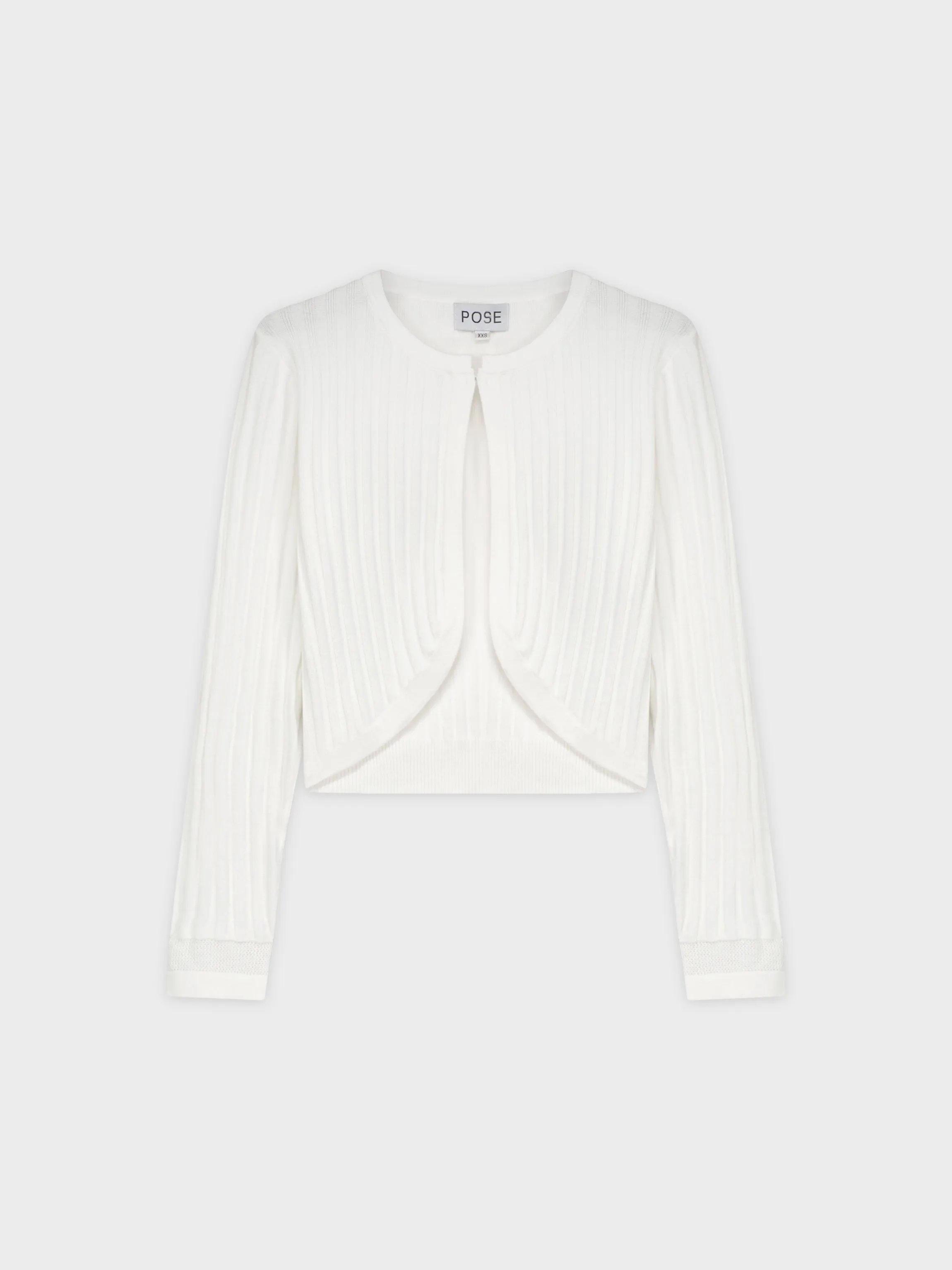 RIBBED SHRUG-WHITE