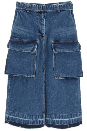 Sacai denim cargo skirt