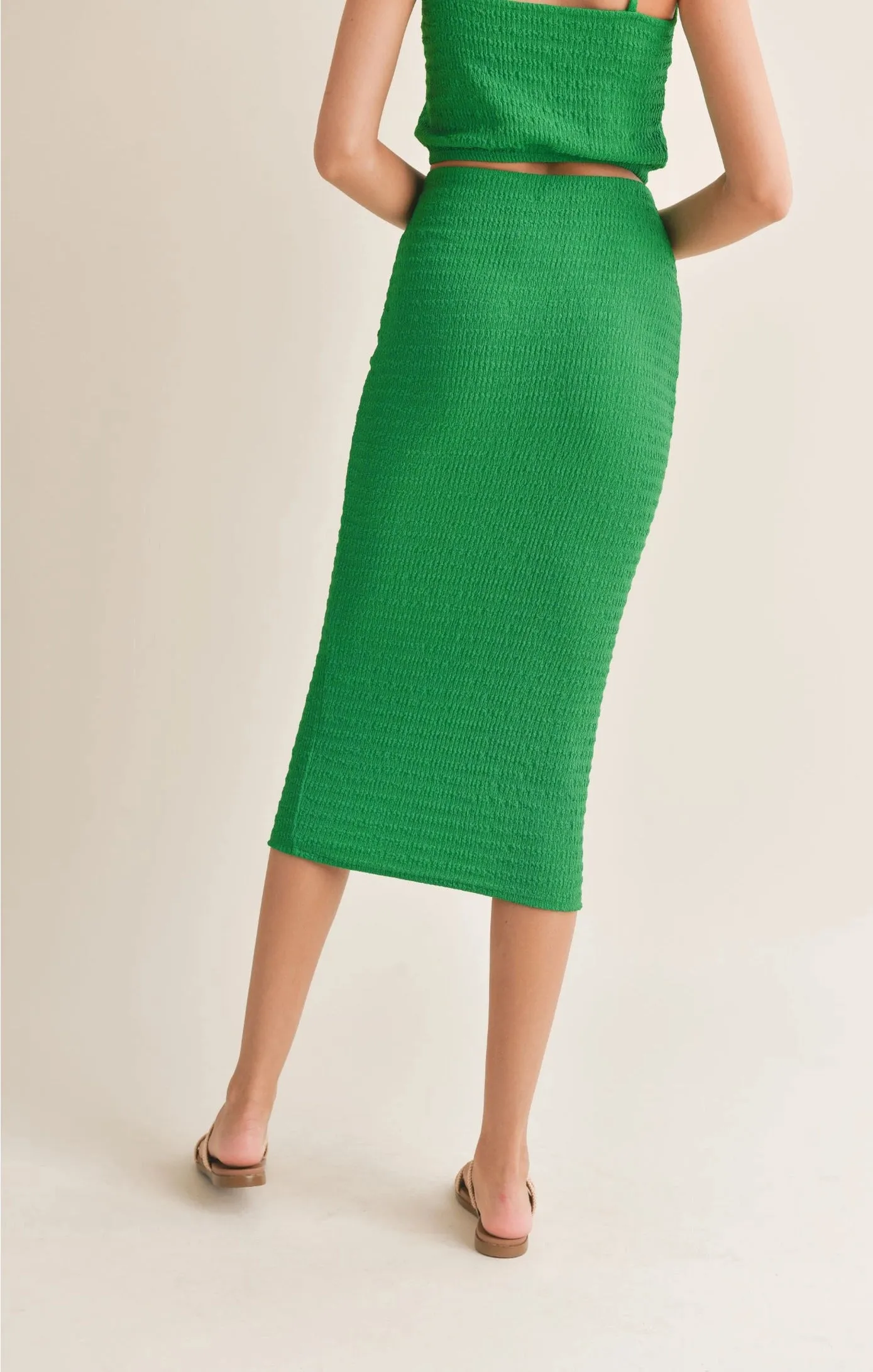 Sadie & Sage So Fresh Textured Midi Skirt