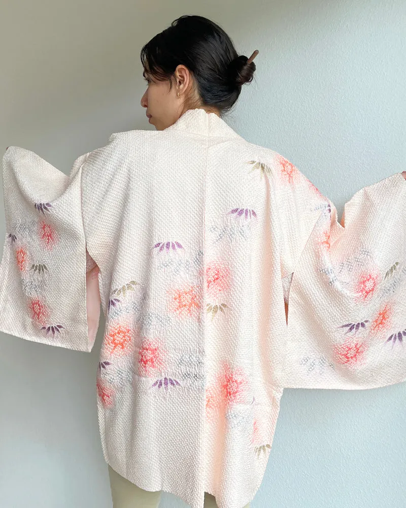 Sakura and Pine Shibori Haori Kimono Jacket