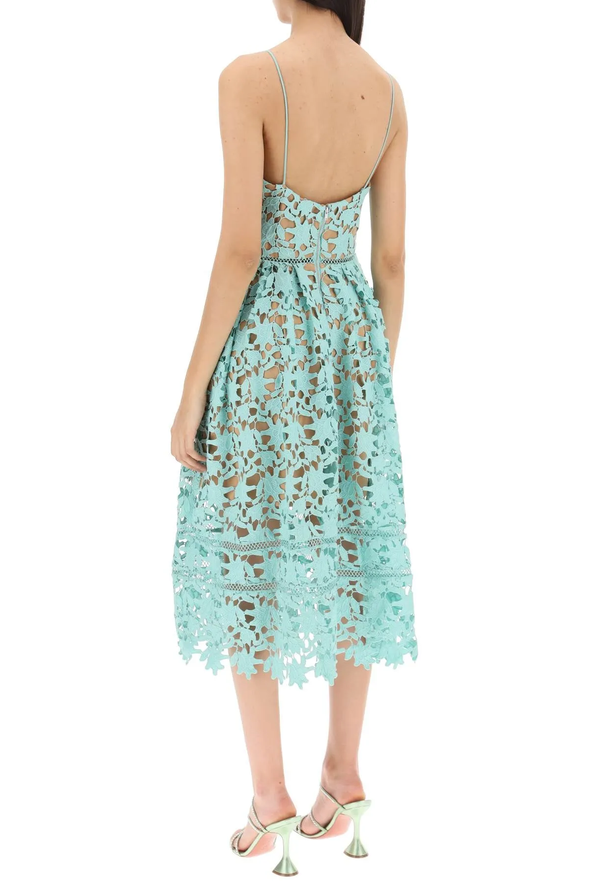 Self portrait 'azalea' floral lace midi dress