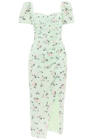 Self portrait 'iris' short-sleeved midi dress with floral pattern