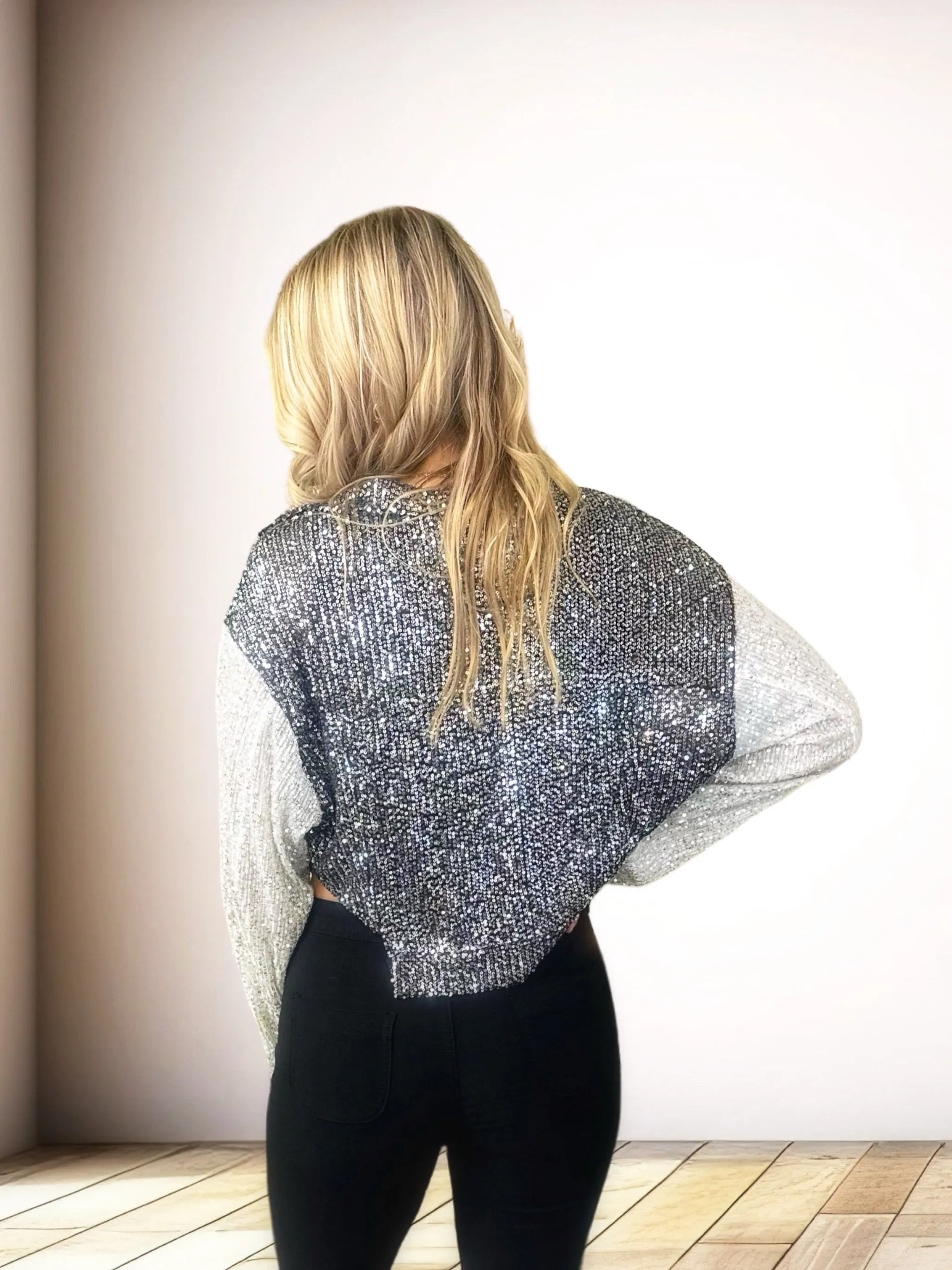 Sequin Cropped Jacket