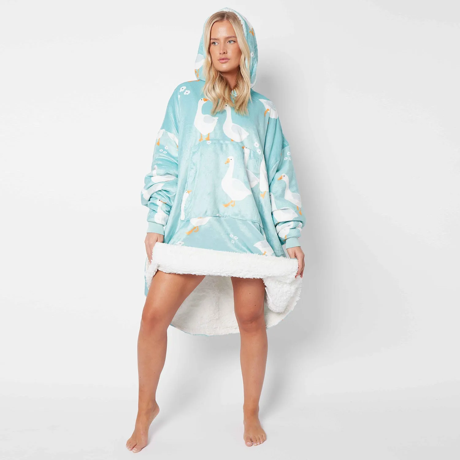 Silly Goose Duck Egg Printed Hoodie