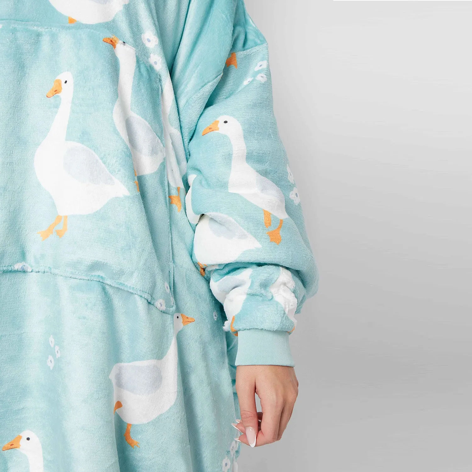 Silly Goose Duck Egg Printed Hoodie