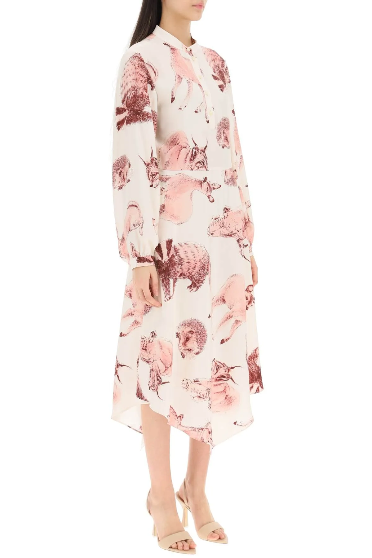 Stella mccartney fauna rewild print shirt dress