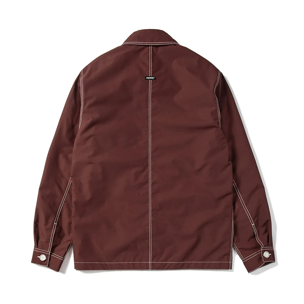 STITCHES BUTTON COACH JACKET BURGUNDY