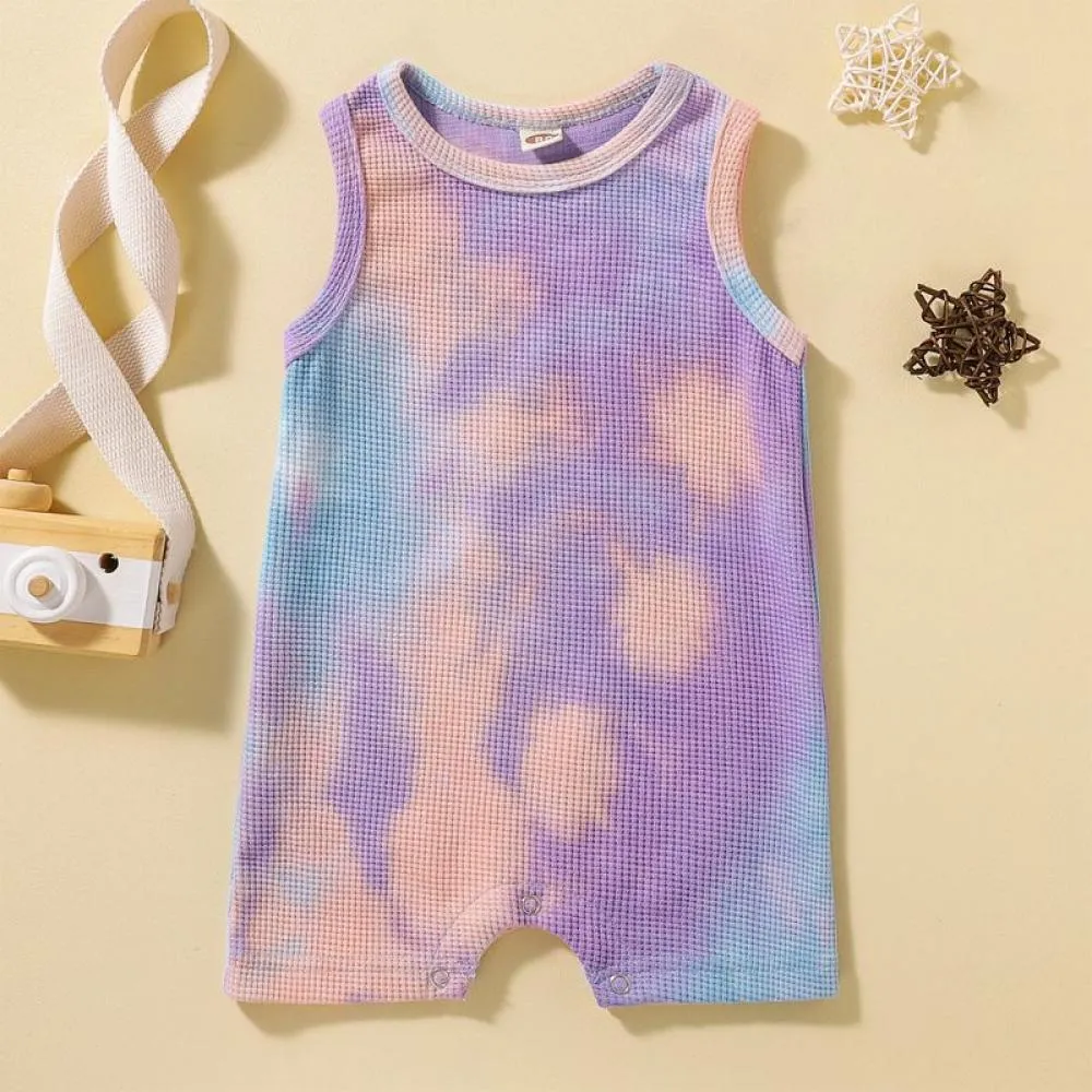 Summer Baby Tie-dye Vest Romper Baby Clothes In Bulk