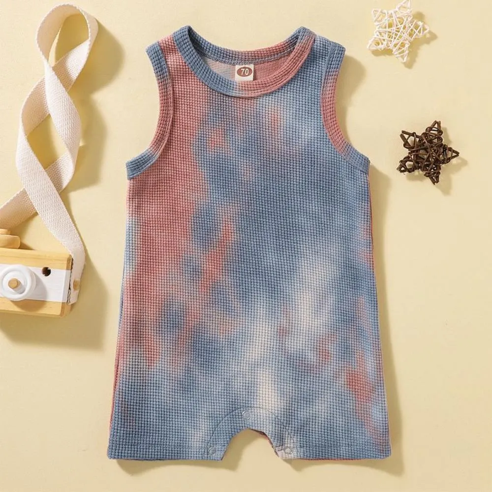 Summer Baby Tie-dye Vest Romper Baby Clothes In Bulk