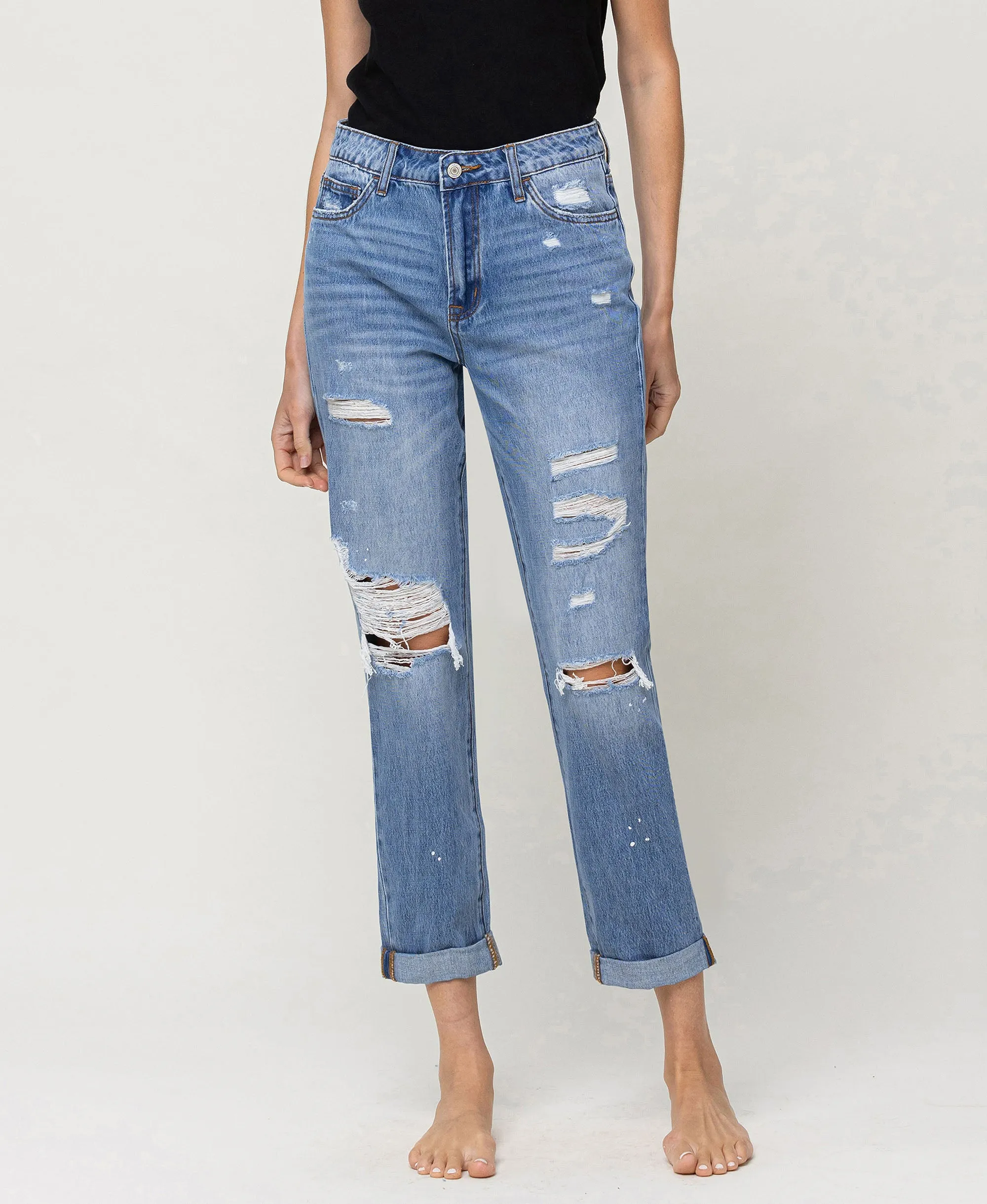 Summer Dance - High Rise Boyfriend Jeans