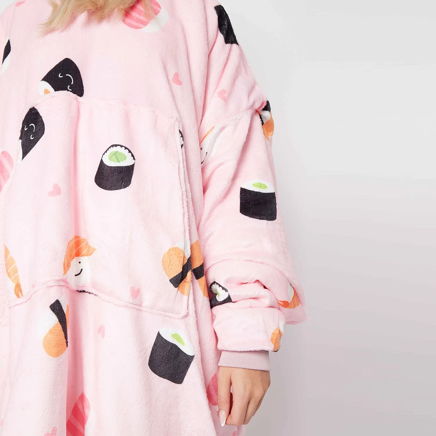 Sushi Pink Printed Hoodie