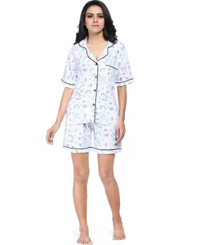 SXV Women's Cotton Printed Night Suit Pyjama Set : Unicorn Rainbow (Lowest price-non returnable)