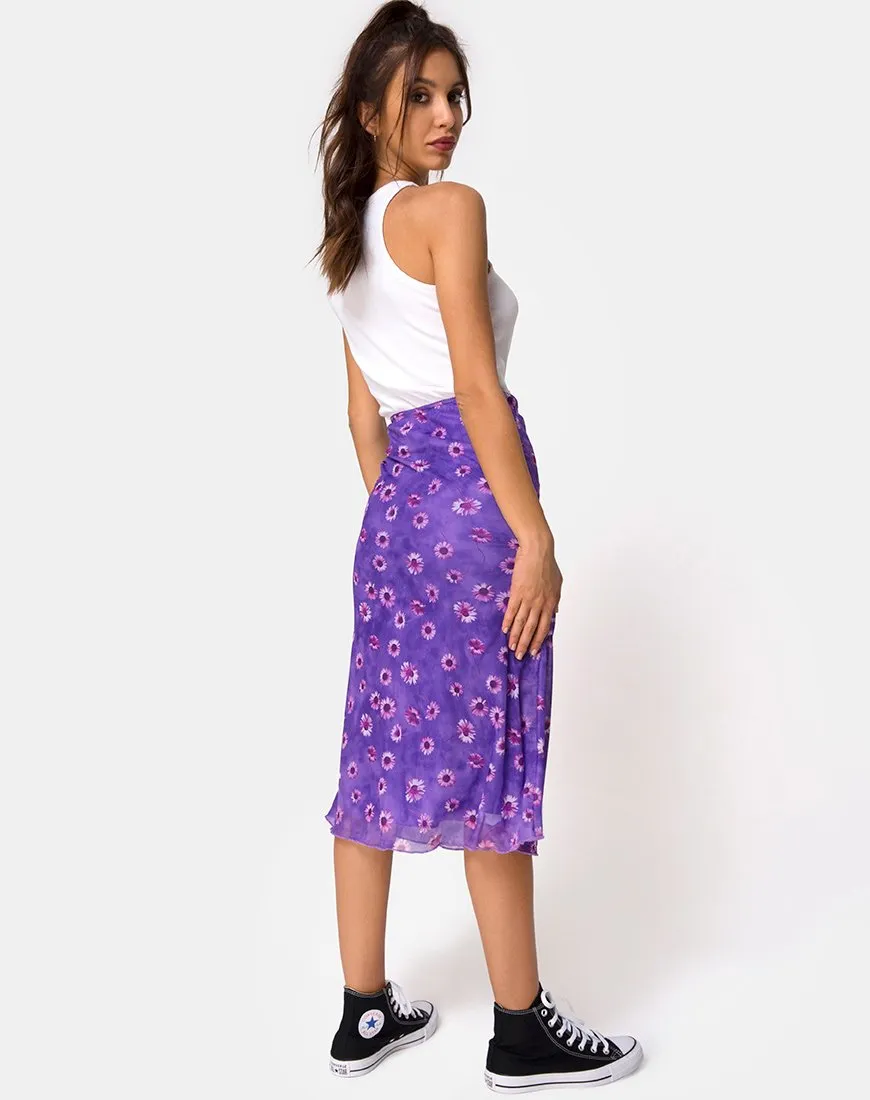 Taura Midi Skirt in Daisy Daze Purple