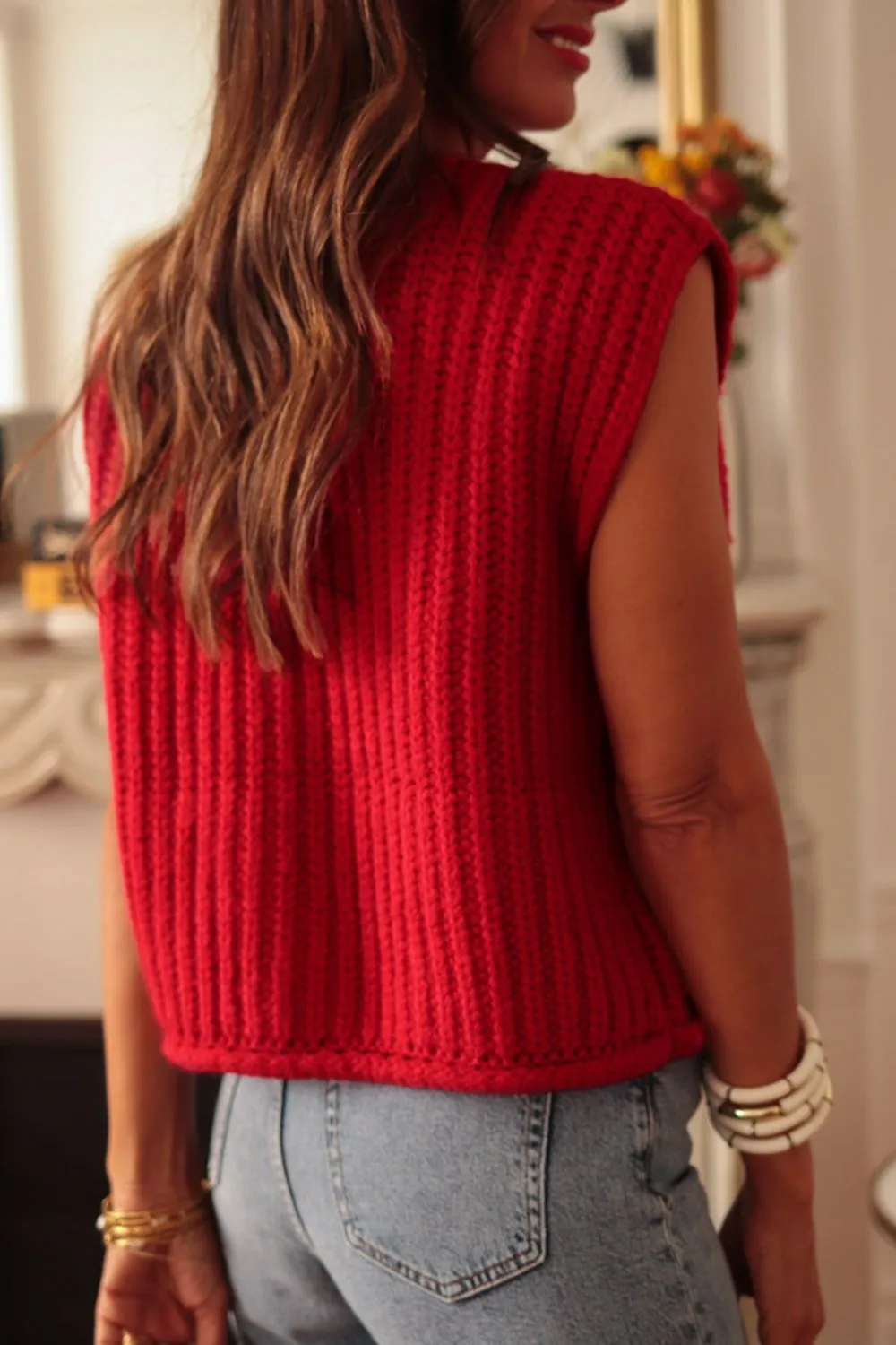 TEEK - Button Down Sweater Pocketed Vest