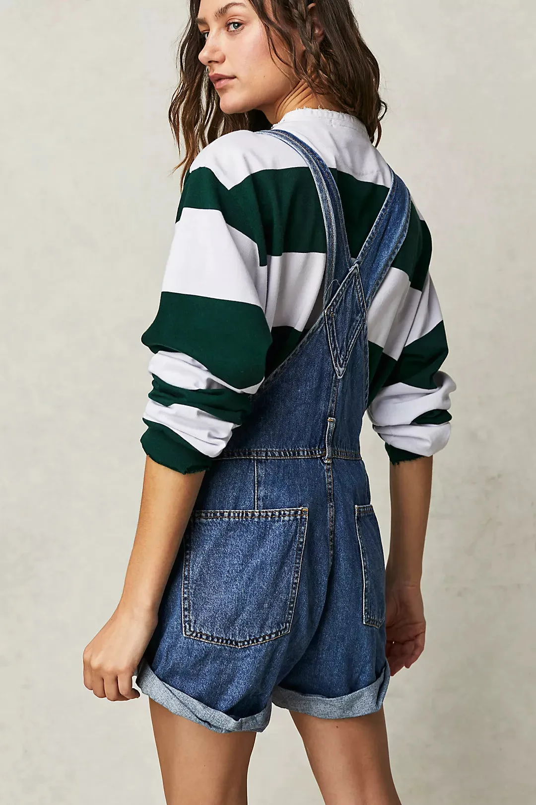 The Ziggy Shortalls by Free People - Sapphire