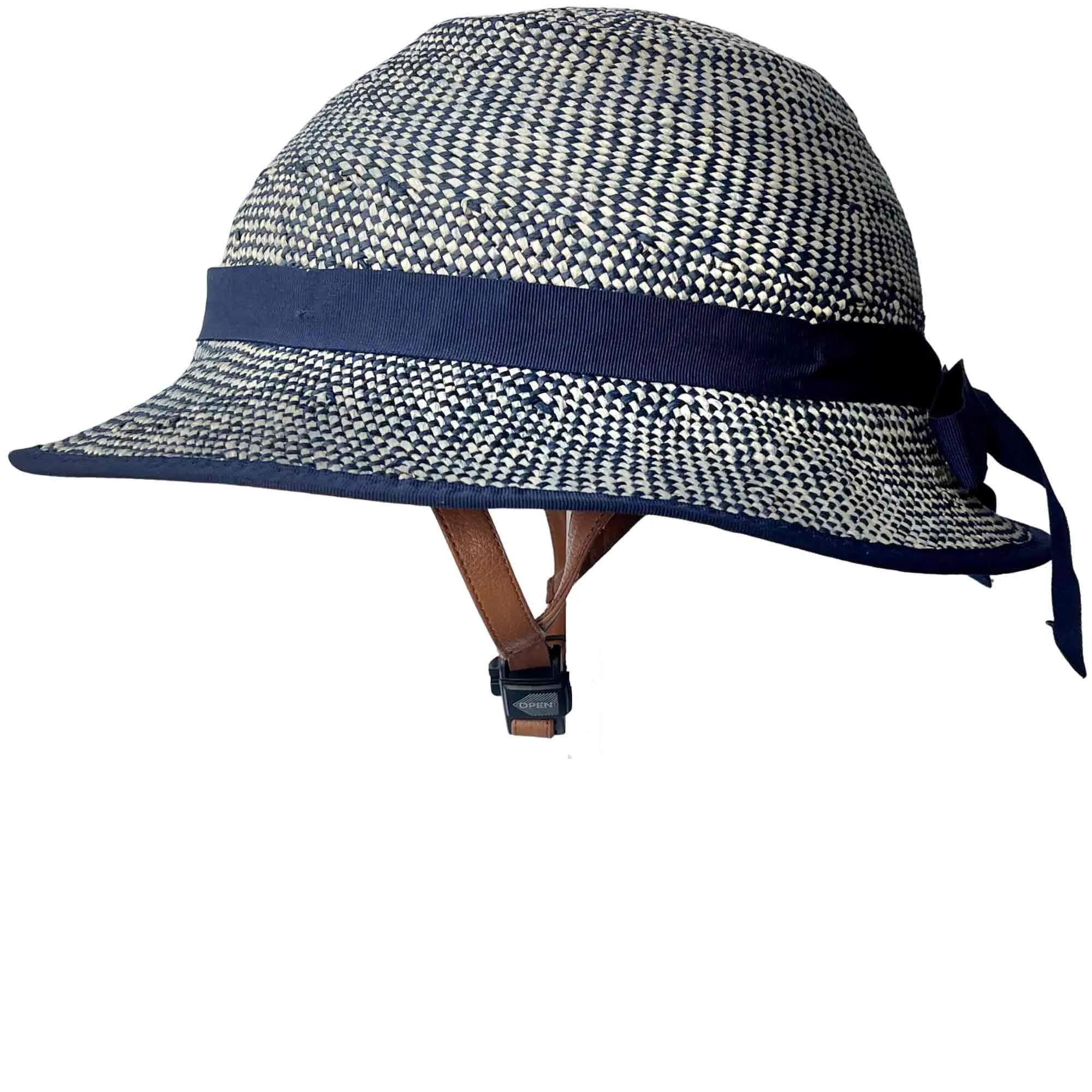 Thousand Helmet   Shibori Blue Straw Hat Helmet Cover