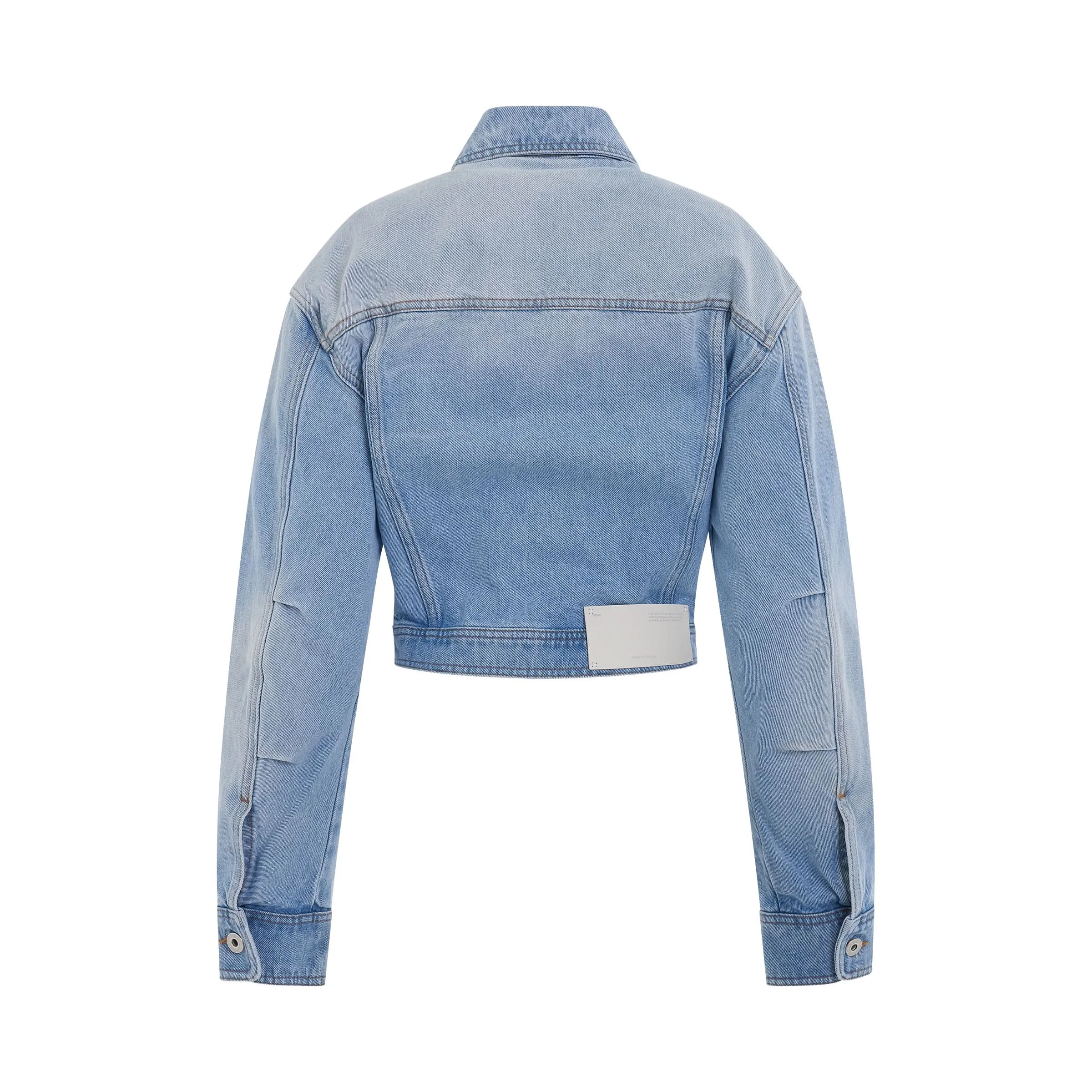 Toybox Bleach Crop Jacket in Light Blue