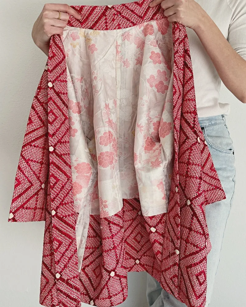 Traditional diamond pattern Haori Kimono Jacket