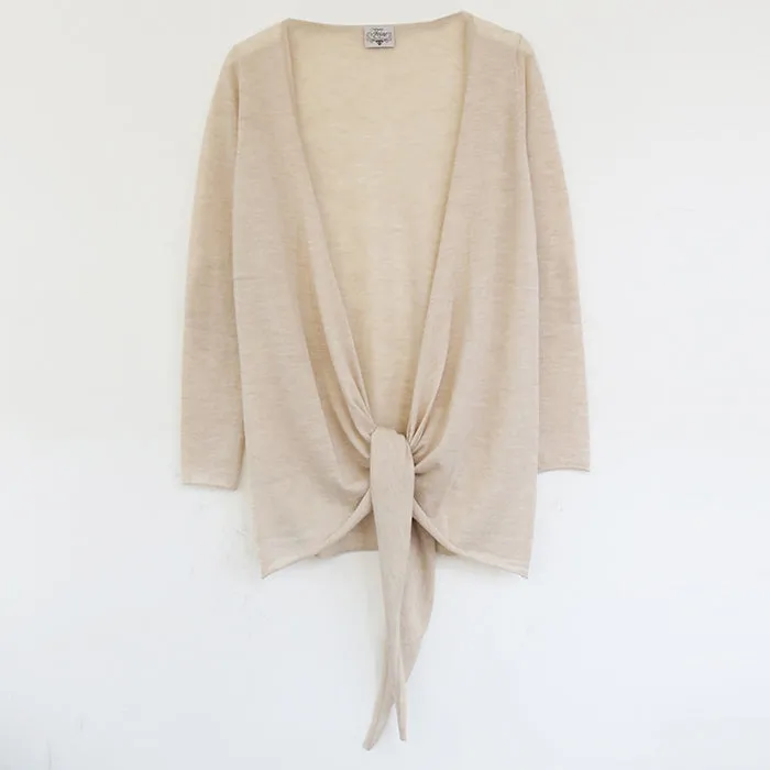 Ultrafine Cashmere Cruise Cardigan in Wheat