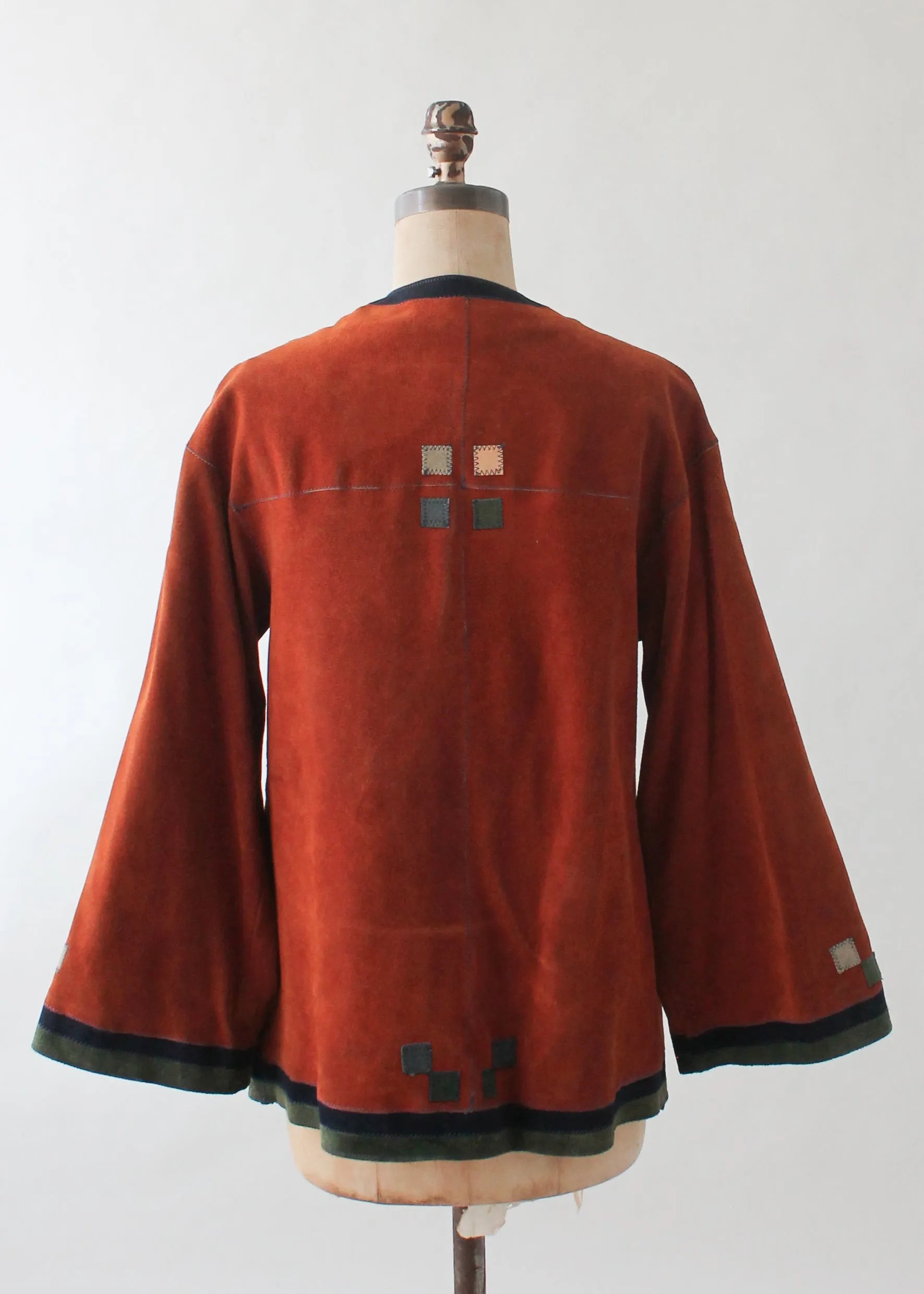 Vintage 1970s Patchwork Suede Wrap Jacket