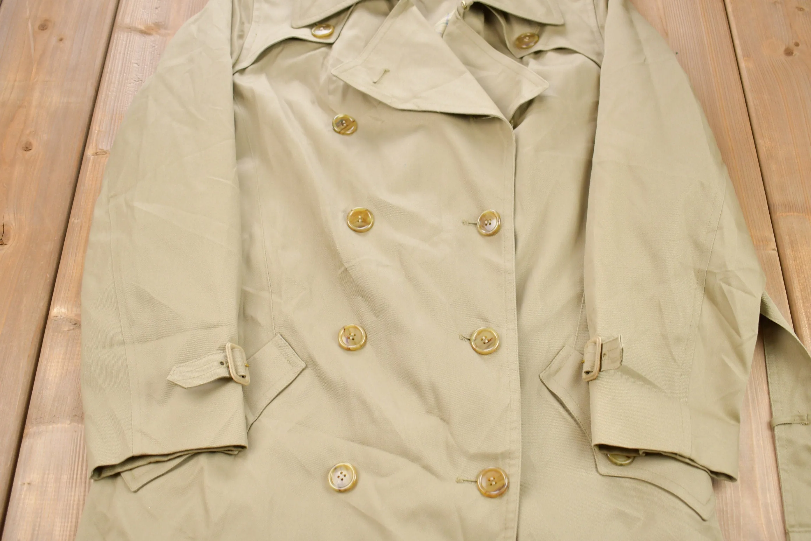 Vintage 1980s Misty Harbor Trench Coat Jacket