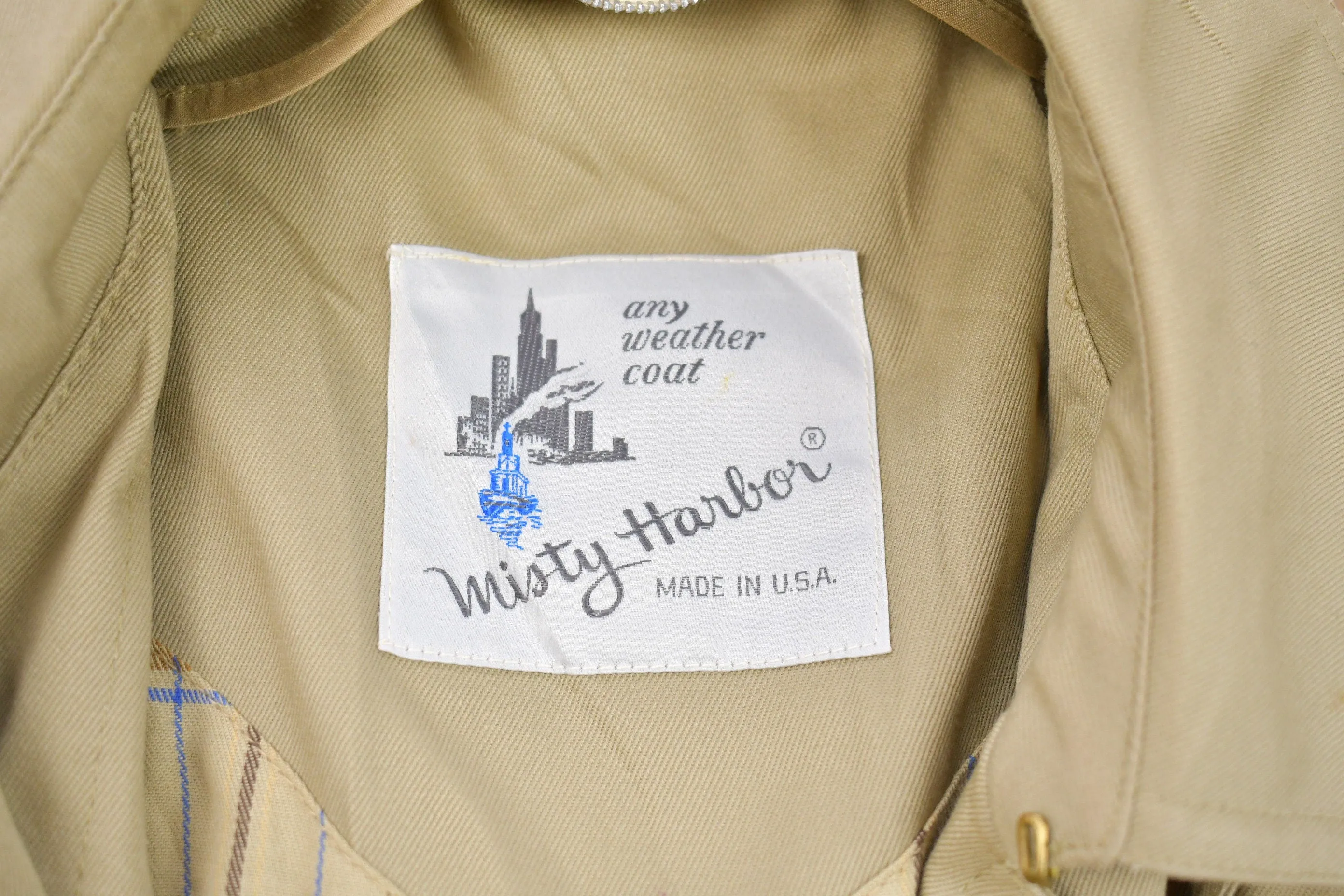 Vintage 1980s Misty Harbor Trench Coat Jacket