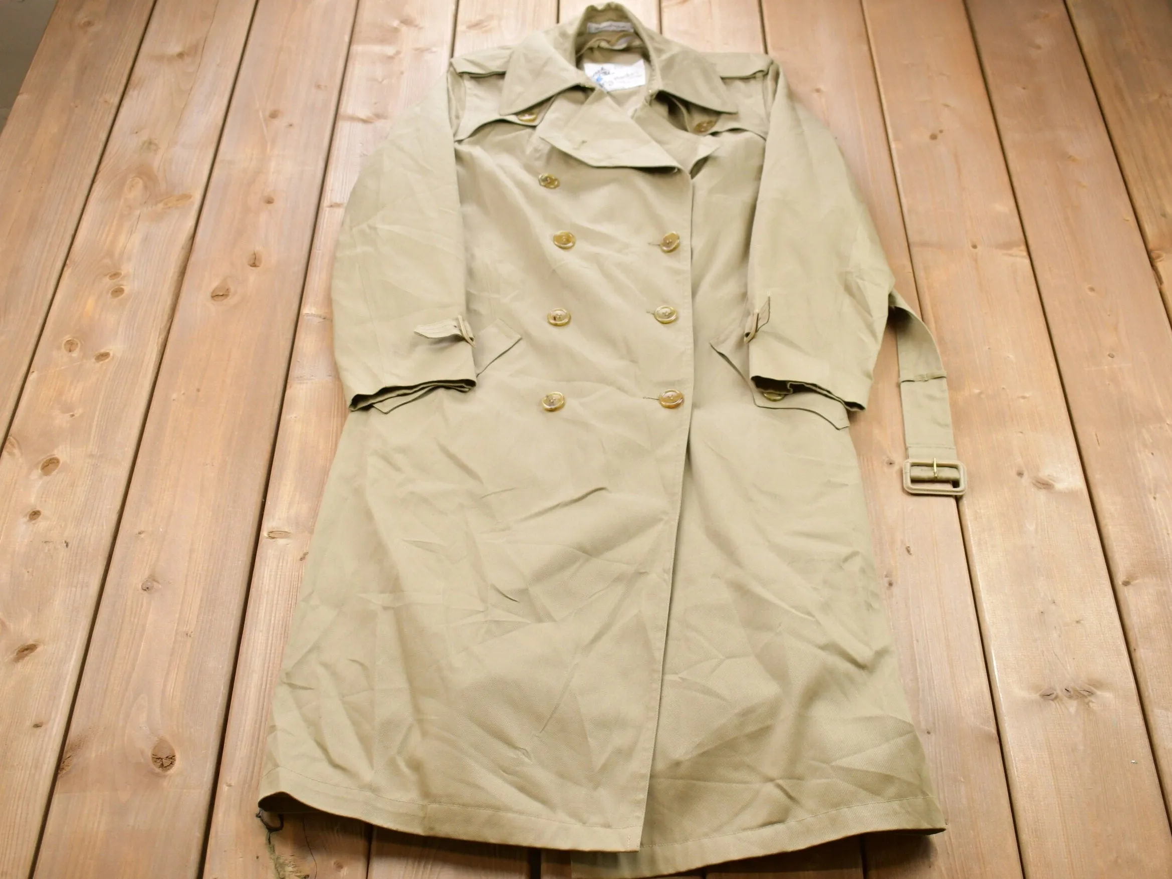 Vintage 1980s Misty Harbor Trench Coat Jacket