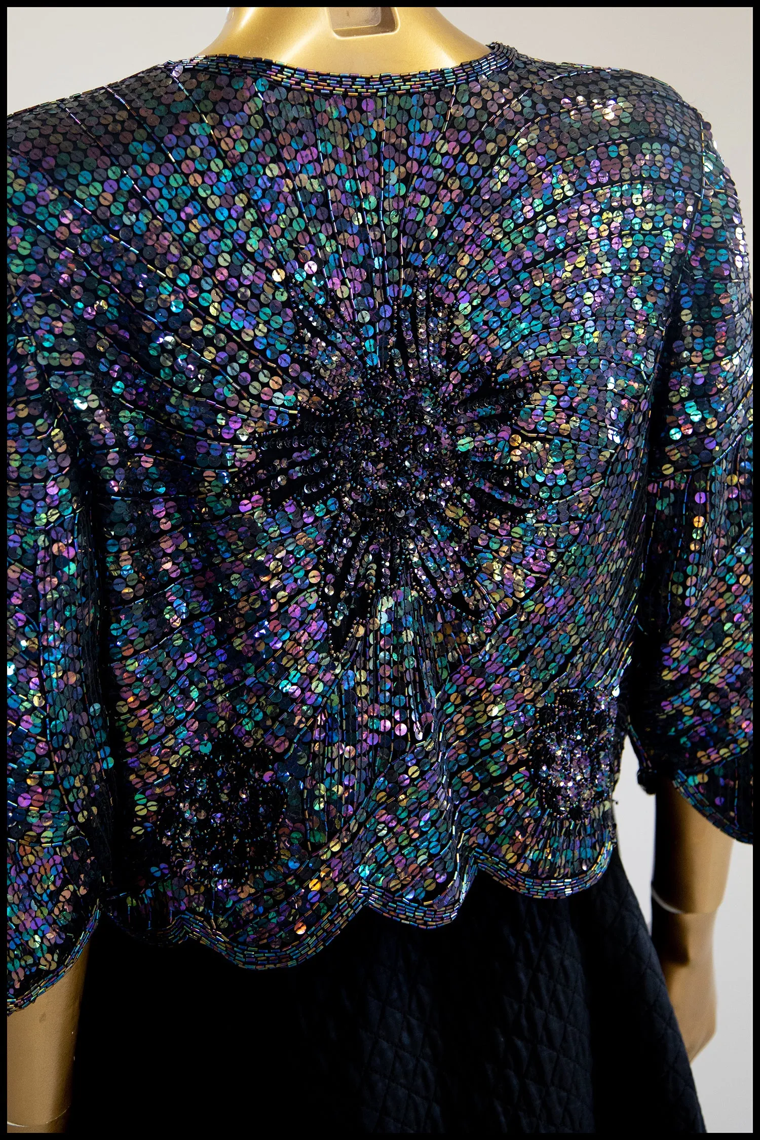 Vintage 1980s Petrol Blue Sequin Jacket