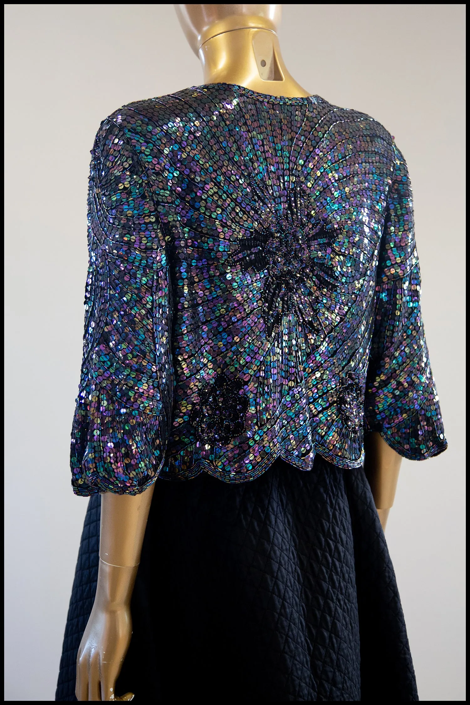 Vintage 1980s Petrol Blue Sequin Jacket