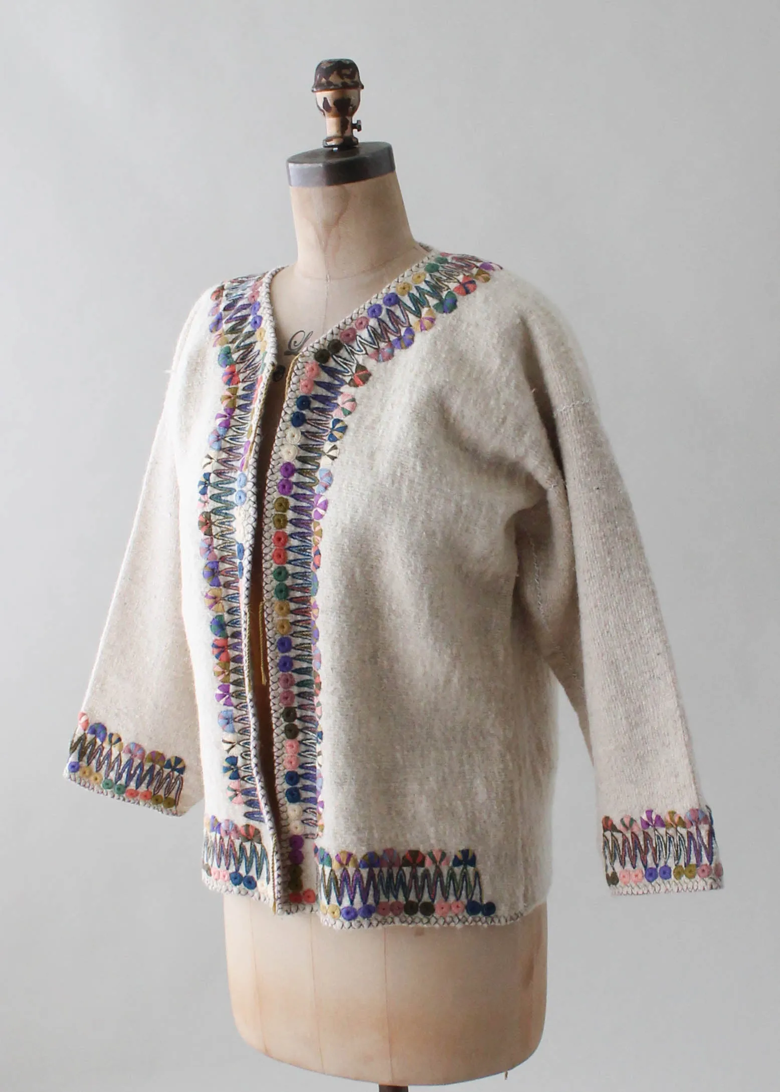 Vintage Mexican Embroidered Wool Jacket