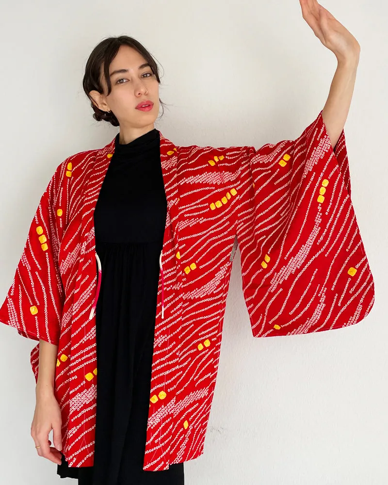 Wave Shibori Haori Kimono Jacket