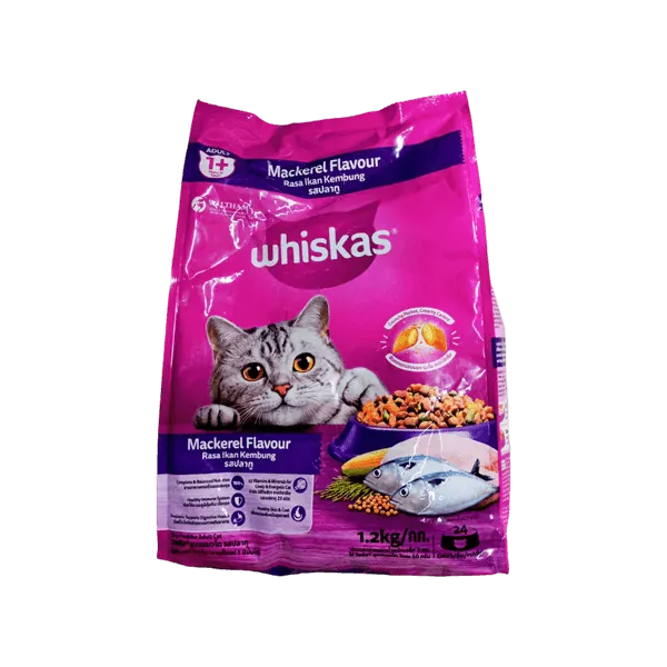 Whiskas Cat Food Mackerel Flavour 1  Year 1.2kg Pouch